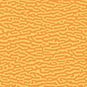 wave or tree bark pattern, yellow and saffron - Turing pattern #5