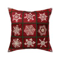 Snowcatcher Snowflakes Red on Green