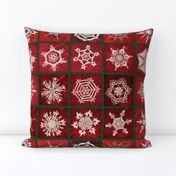 Snowcatcher Snowflakes Red on Green