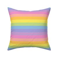 Pastel Rainbow horizontal one inch stripes