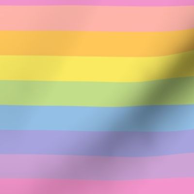 Pastel Rainbow horizontal one inch stripes