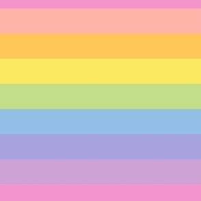 Pastel Rainbow horizontal one inch stripes