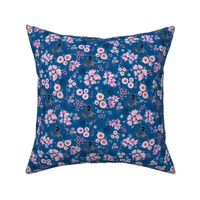 Artistic Little flowers Electric Blue Small