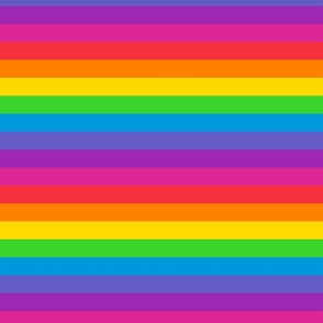 Bright Rainbow Stripes - one inch