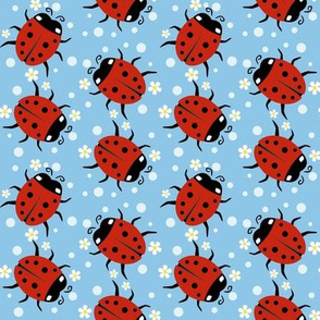 Ladybugs on Blue - Large