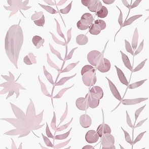 Dusy Pink Watercolor Vertical Leaves