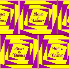 Belles Chimes Logo LA Purple Gold Op Art Square