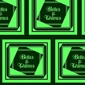 Belles Chimes Logo Green Op Art Frame