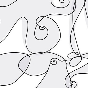 Continuous Line Cephalopods Grey
