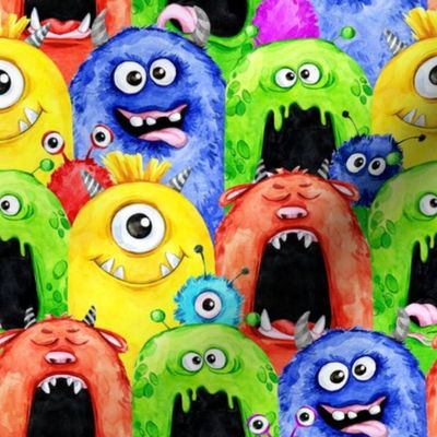 Funny Colorful Scary Monsters XSMALL