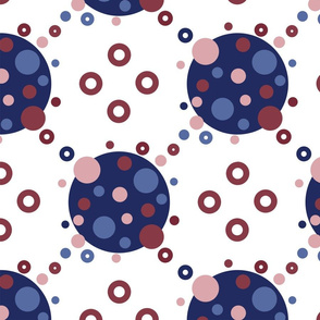 Pink, Blue and White Dots