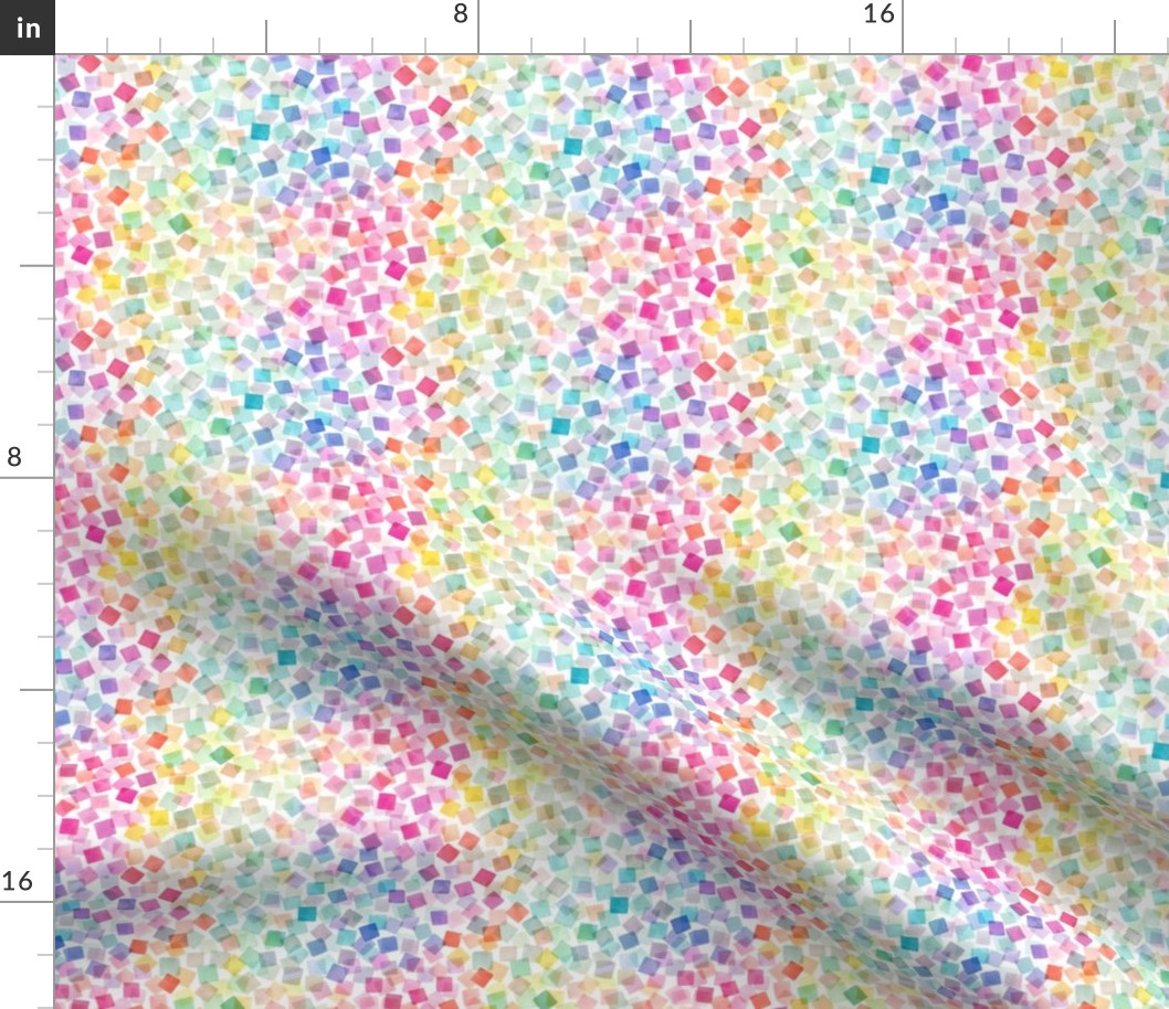 Confetti party plaids Geometric Multicolor Rainbow Micro