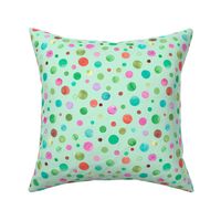 Spring polka dots Green orange