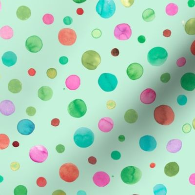 Spring polka dots Green orange