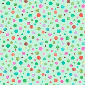 Spring polka dots Green orange