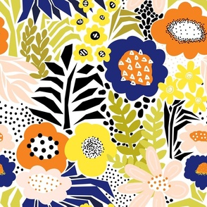 Papercut Flower Field Collage