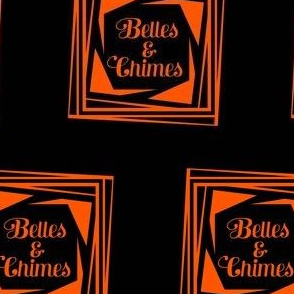 Belles Chimes Orange Black Halloween Op Art Flower