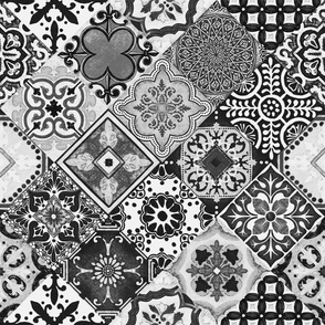Talavera Tiles L black white