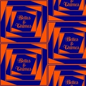 Belles Chimes Blue Orange Op Art Square