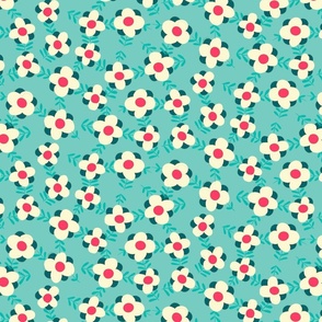 little flowers meadow // mint // medium scale