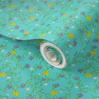 Teal Curtain Dress - Small