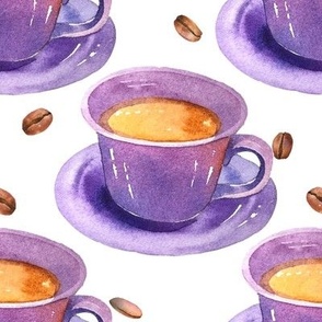 coffee time purple cup white background FLWRHT