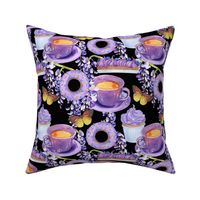 WISTERIA COFFEE PASTRIES PURPLE BLACK FLWRHT