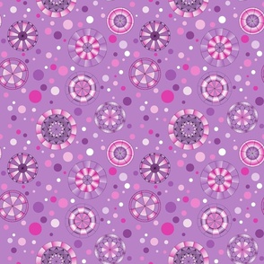Mandalas & Dots in Purple and Pink (Quilt & Fashion Version)