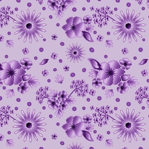 12" Vintage Purple Tint Floral