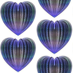 small 4" PERIWINKLE BLUE PURPLE FILIGREE HEART ON WHITE PSMGE