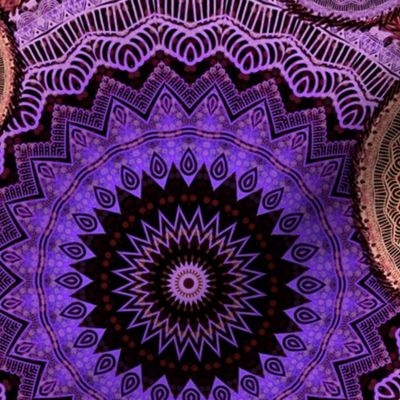 LARGE MANDALA PATCHWORK BICOLOR PURPLE COPPER PSMGE