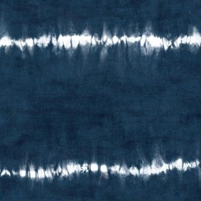 Shibori Stripes on Indigo Linen Pattern (large scale) | Wide Ori Nui fabric in dark blue, Japanese shibori, indigo tie dye stripes, rustic fabric, navy blue and white.