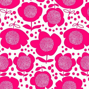 Posy Dots_Small_DkPink/White