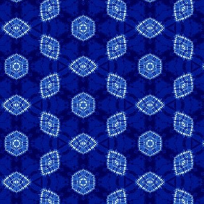 Indigo hexagons and rhombuses, XXS, 3"