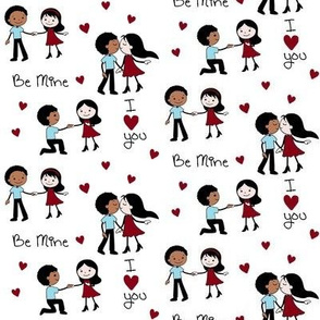 Valentine Be Mine Black Man White Woman