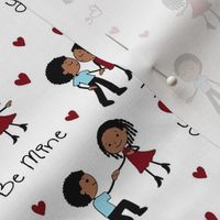 Valentine Be Mine Black Man and Woman