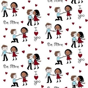Valentine Be Mine White Man Black Woman