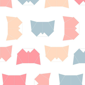 Red and Gray Origami Kittens-nonDirectional