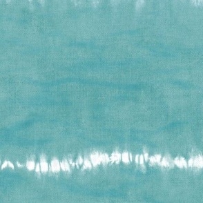 Shibori Stripes on Turquoise Linen Pattern (xl scale) | Wide Ori Nui fabric in bright aqua blue, Japanese shibori, blue green tie dye stripes, rustic fabric, turquoise and white.