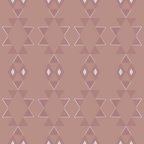 Art Deco Aztec Triangles - Dark Pink and White