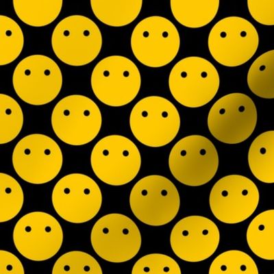 Voiceless - Yellow Emojis with No Mouth on Black