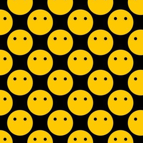 Voiceless - Yellow Emojis with No Mouth on Black