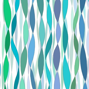 endless ribbons in blues and greens
