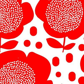 Posy Dots_Large_ Red/White