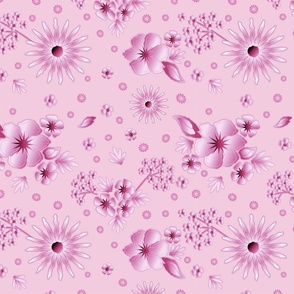 12" Vintage Pink Tint Floral