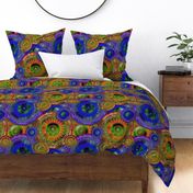 MANDALA PATCHWORK BLUE PURPLE RICH GOLD COPPER PSMGE