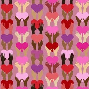 Hands and Hearts in pink
