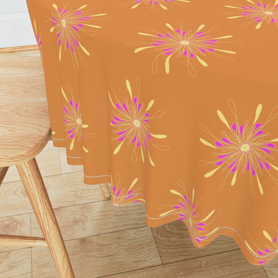 yellow daisy orange  purple mango sm table runner tablecloth napkin placemat dining pillow duvet cover throw blanket curtain drape upholstery cushion duvet cover clothing shirt 