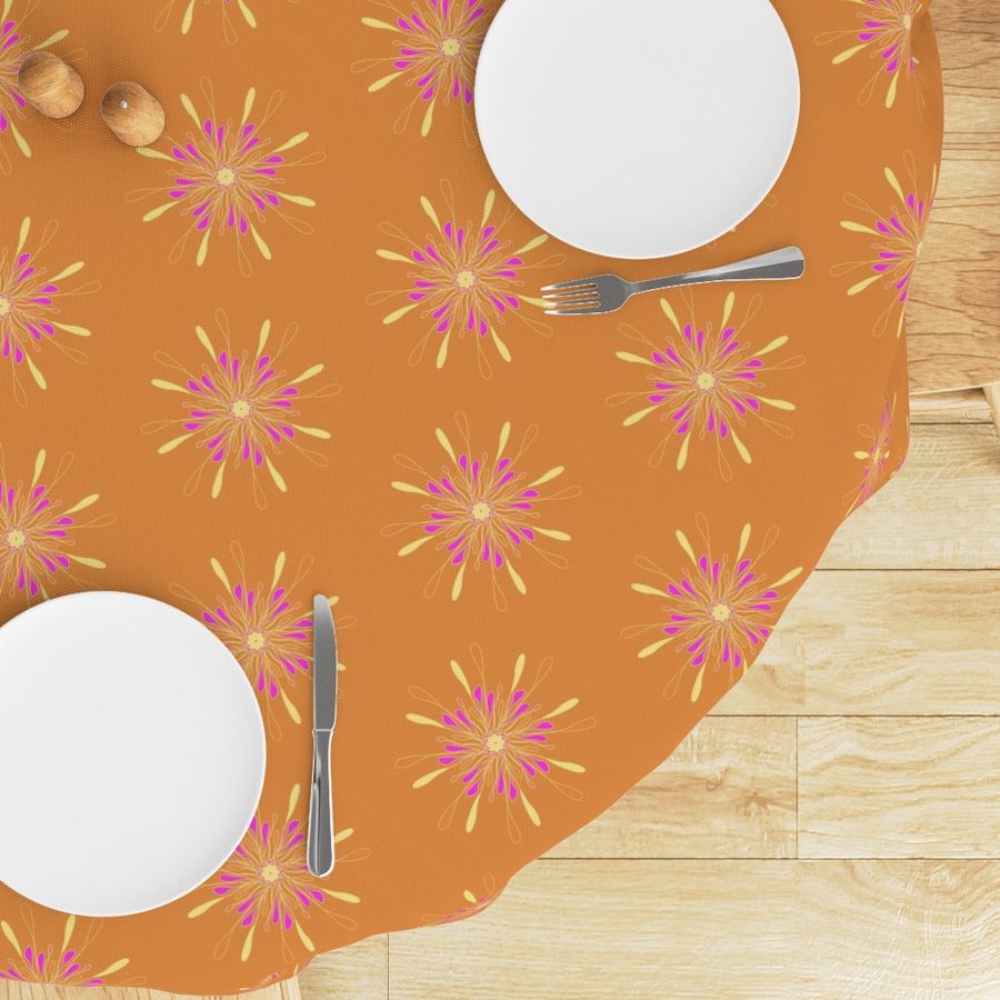 yellow daisy orange  purple mango sm table runner tablecloth napkin placemat dining pillow duvet cover throw blanket curtain drape upholstery cushion duvet cover clothing shirt 