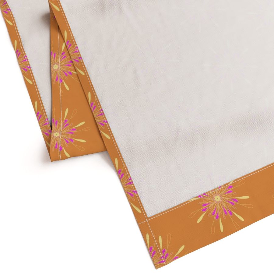 yellow daisy orange  purple mango sm table runner tablecloth napkin placemat dining pillow duvet cover throw blanket curtain drape upholstery cushion duvet cover clothing shirt 